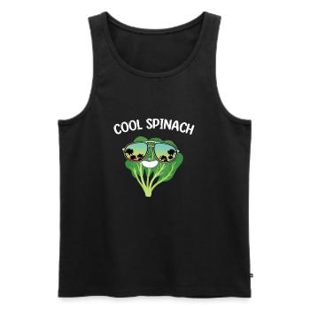 Cooler Spinat - Männer Premium Bio Tank Top - Schwarz - Vorne - AI Model Male 178 light (178cm)