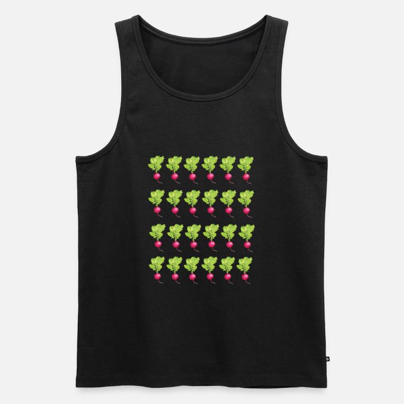 Radieschen - Männer Premium Bio Tank Top - Schwarz