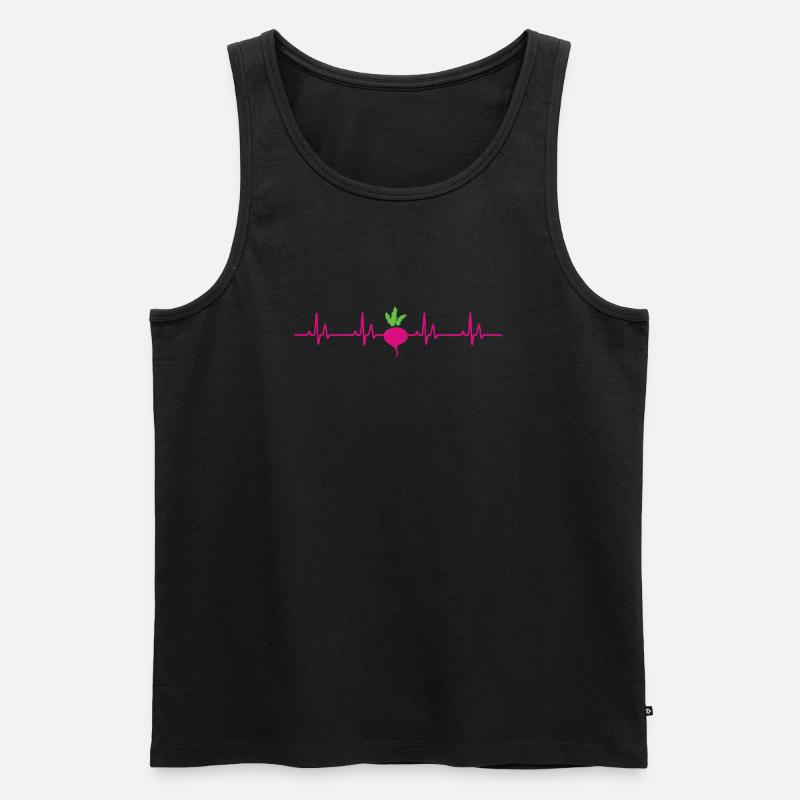 Radieschen Herzschlag - Männer Premium Bio Tank Top - Schwarz