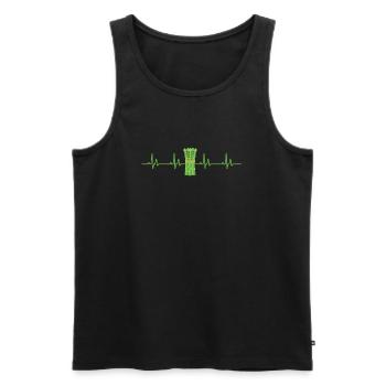 Asparagus Heartbeat Shirt - Men's Premium Organic Tank Top - black - Front - AI Model Male 178 light (178cm)