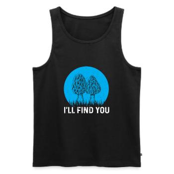 Morels Gift - Men's Premium Organic Tank Top - black - Front - AI Model Male 178 light (178cm)