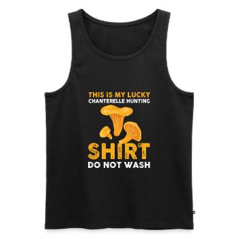 Pfifferling Glücks T-Shirt - Männer Premium Bio Tank Top - Schwarz - Vorne - AI Model Male 178 light (178cm)