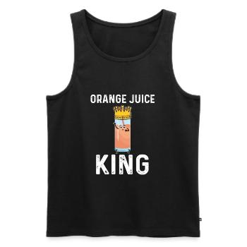 Orange Juice King - Men's Premium Organic Tank Top - black - Front - Michal (187cm)