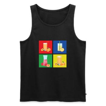 Fruit juice - Men's Premium Organic Tank Top - black - Front - AI Model Male 178 light (178cm)