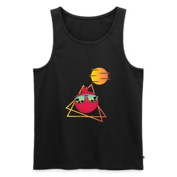 Pomegranate 80s - Men's Premium Organic Tank Top - black - Front - AI Model Male 178 light (178cm)