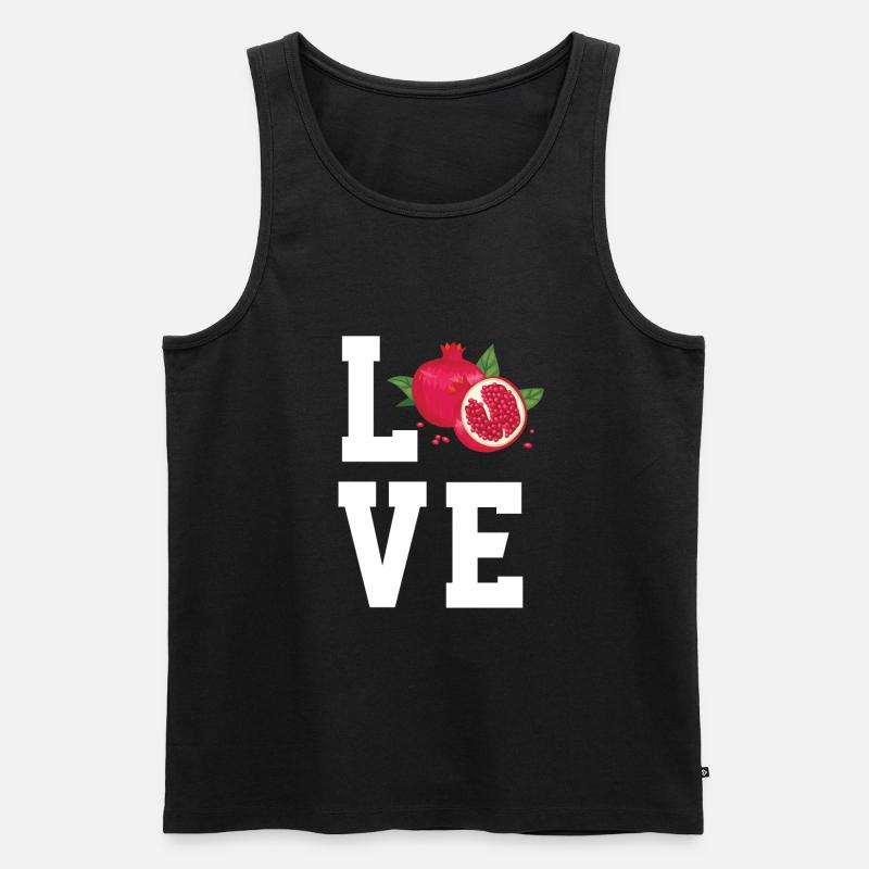 Ich Liebe Granatapfel - Männer Premium Bio Tank Top - Schwarz