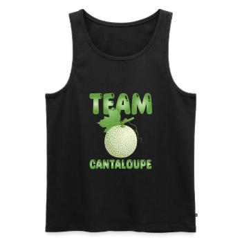 Team Cantaloupe-Melone - Männer Premium Bio Tank Top - Schwarz - Vorne - AI Model Male 178 light (178cm)