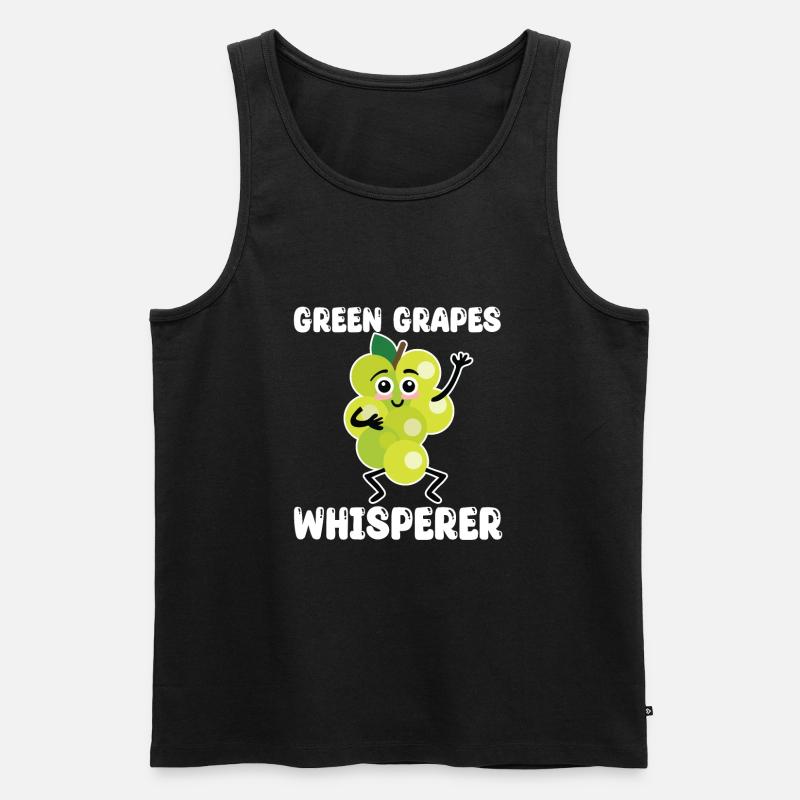 Grüne Trauben Flüsterer - Männer Premium Bio Tank Top - Schwarz