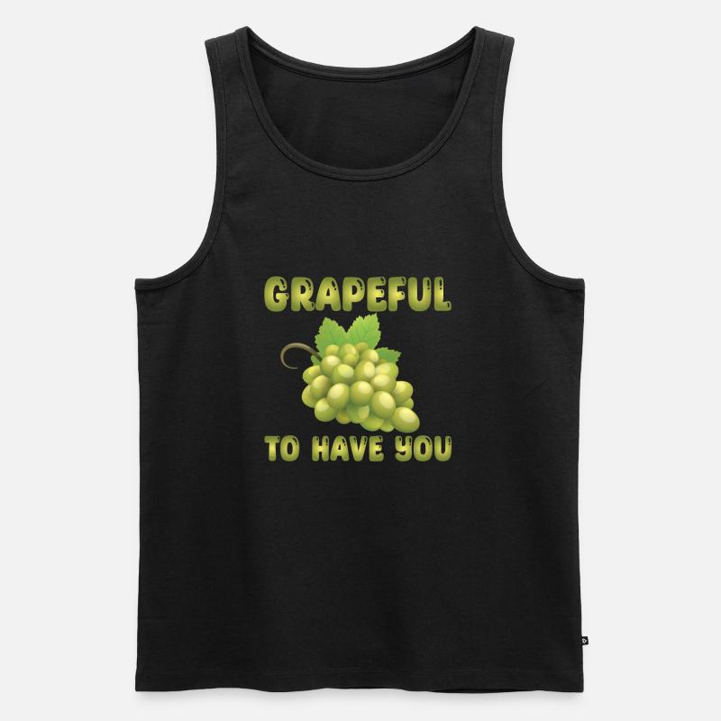 Trauben Wortspiel - Männer Premium Bio Tank Top - Schwarz