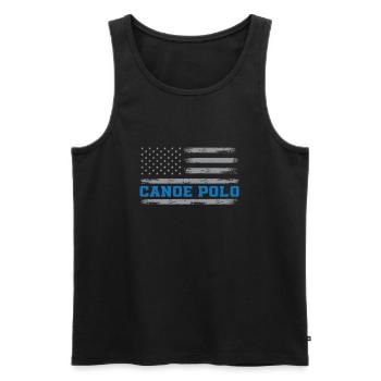 Kanupolo Amérique - Débardeur bio Premium Homme - noir - Devant - Michal (187cm)