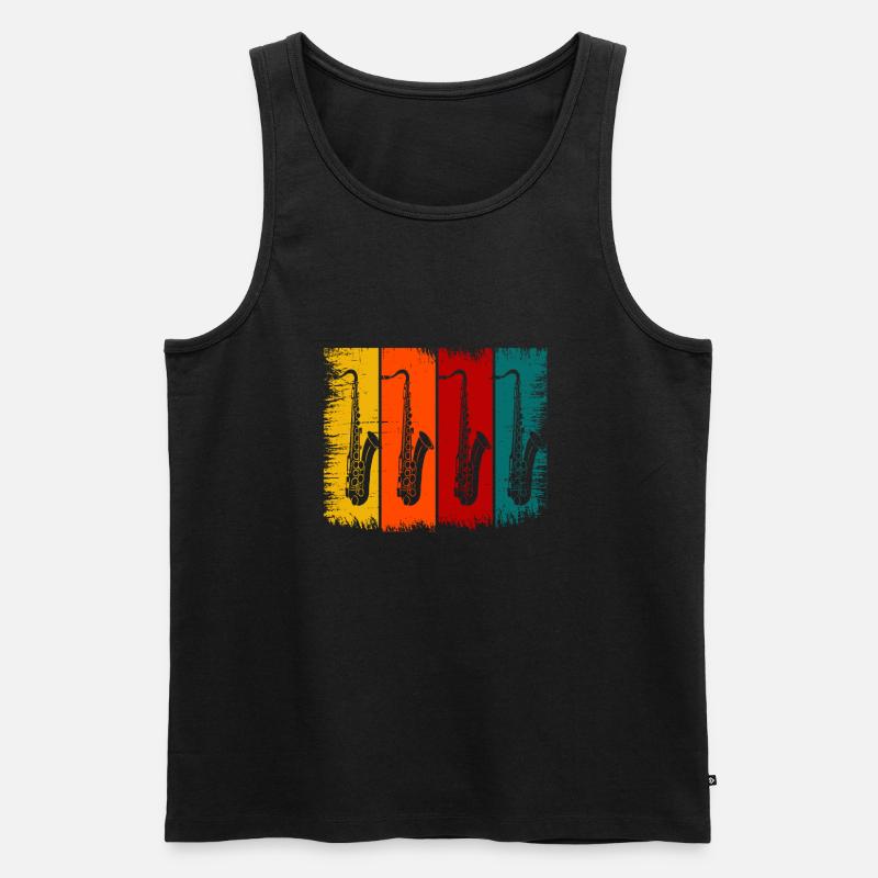 Saxophon - Männer Premium Bio Tank Top - Schwarz