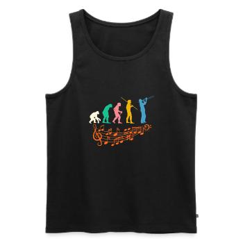 Jazz Evolution - Männer Premium Bio Tank Top - Schwarz - Vorne - Michal (187cm)