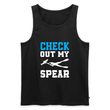 Speerfischen T-Shirt - Männer Premium Bio Tank Top - Schwarz - Vorne - Michal (187cm)
