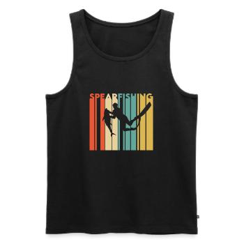 Speerfischen - Männer Premium Bio Tank Top - Schwarz - Vorne - AI Model Male 178 light (178cm)