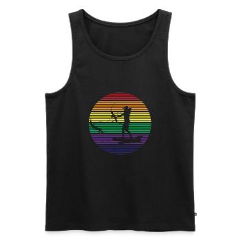 Bogenfischen - Männer Premium Bio Tank Top - Schwarz - Vorne - AI Model Male 178 light (178cm)
