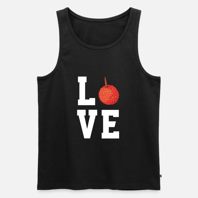 Litschi - Männer Premium Bio Tank Top - Schwarz