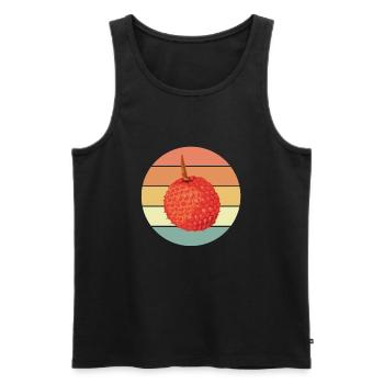 Litschi - Männer Premium Bio Tank Top - Schwarz - Vorne - AI Model Male 178 light (178cm)