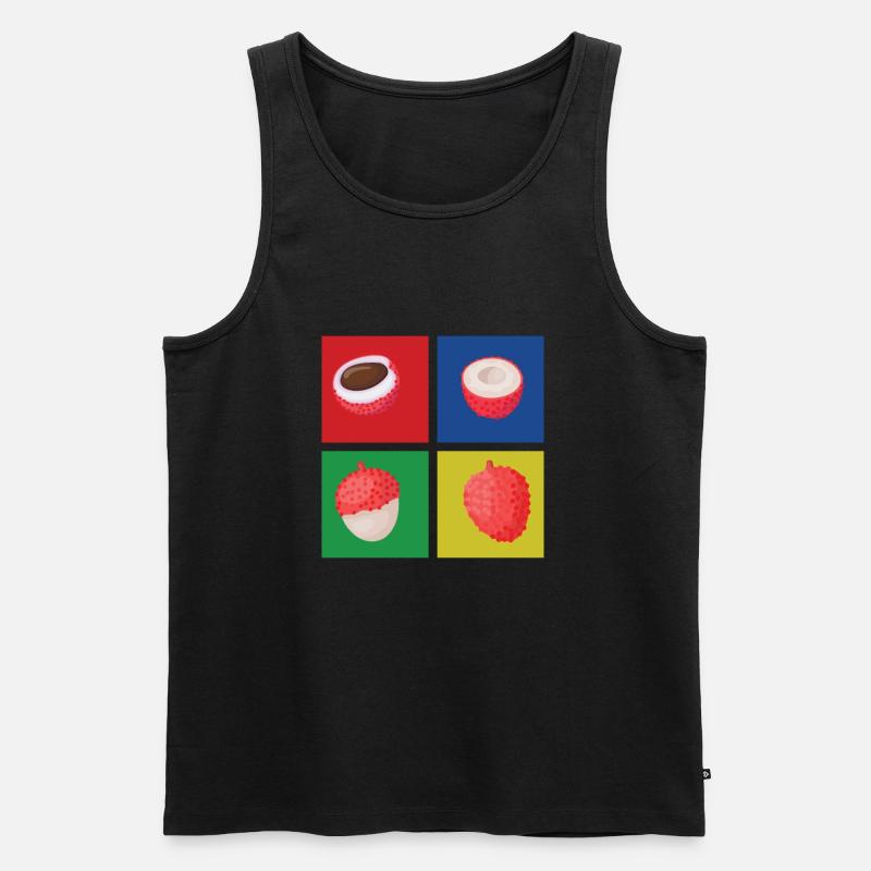 Litschi - Männer Premium Bio Tank Top - Schwarz
