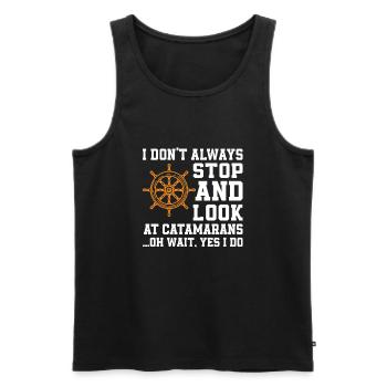 Catamaran lovers - Men's Premium Organic Tank Top - black - Front - AI Model Male 178 light (178cm)
