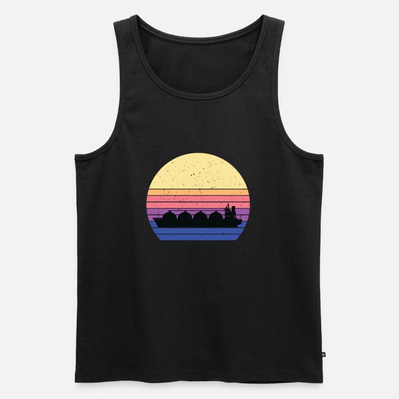 Retro LNG Tankschiff - Männer Premium Bio Tank Top - Schwarz