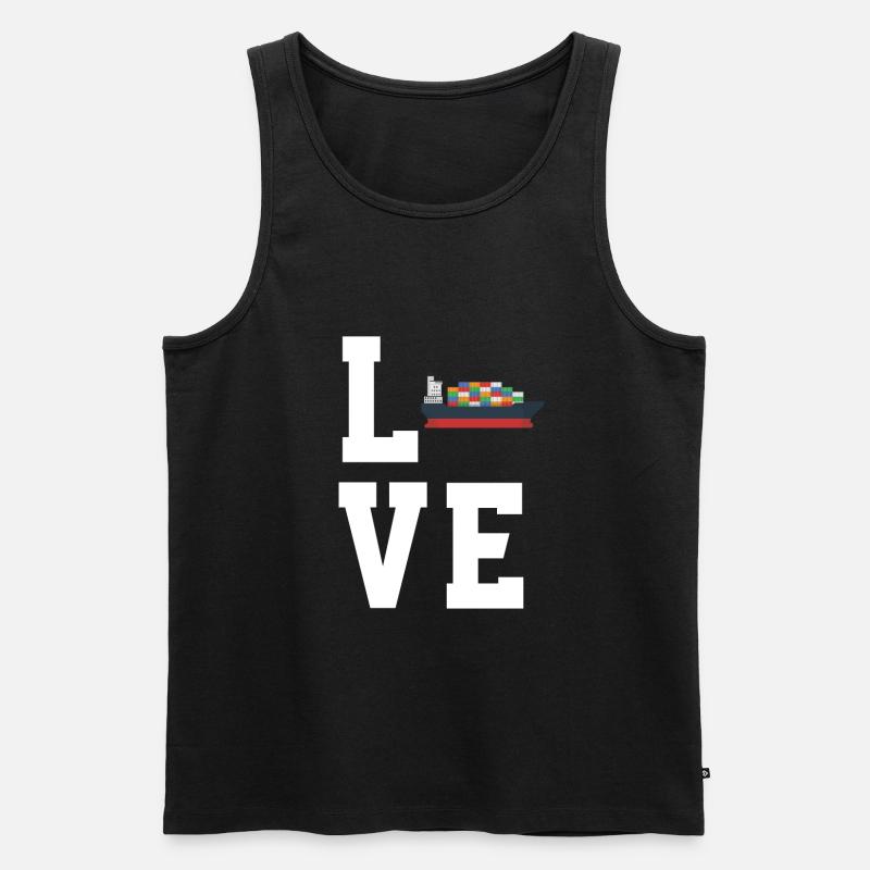 Containerschiff - Männer Premium Bio Tank Top - Schwarz