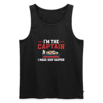 Containerschiff Kapitän Shirt - Männer Premium Bio Tank Top - Schwarz - Vorne - AI Model Male 178 light (178cm)