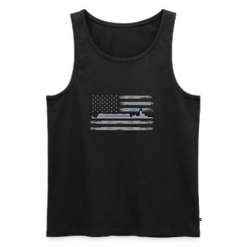 USA Lastkahn - Männer Premium Bio Tank Top - Schwarz - Vorne - AI Model Male 178 light (178cm)