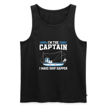 Fischkutter Kapitän - Männer Premium Bio Tank Top - Schwarz - Vorne - AI Model Male 178 light (178cm)