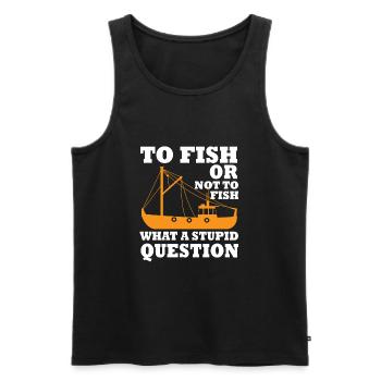 Fischkutter Fischen - Männer Premium Bio Tank Top - Schwarz - Vorne - AI Model Male 178 light (178cm)