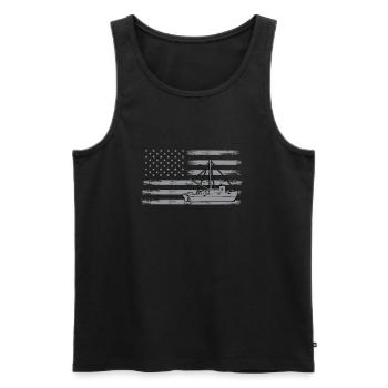 Fischkutter USA Fahne - Männer Premium Bio Tank Top - Schwarz - Vorne - AI Model Male 178 light (178cm)