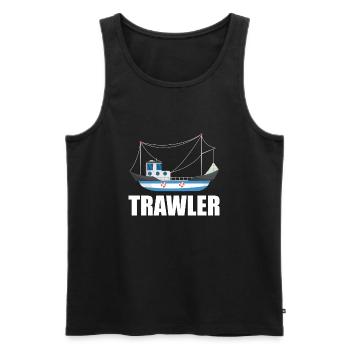 Fischkutter - Männer Premium Bio Tank Top - Schwarz - Vorne - AI Model Male 178 light (178cm)