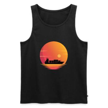 Feederschiff - Männer Premium Bio Tank Top - Schwarz - Vorne - AI Model Male 178 light (178cm)
