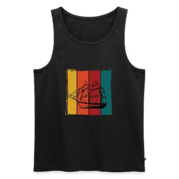 Segelschiff - Männer Premium Bio Tank Top - Schwarz - Vorne - AI Model Male 178 light (178cm)