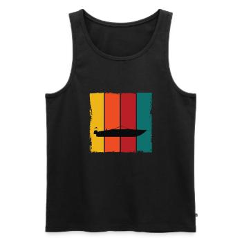 Motorboat - Men's Premium Organic Tank Top - black - Front - AI Model Male 178 light (178cm)