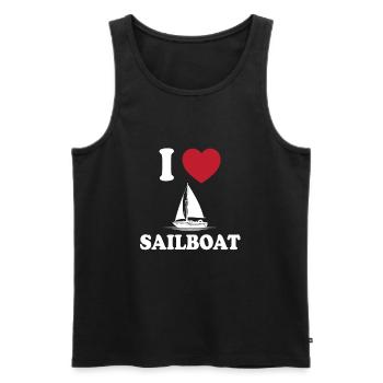 Ich Liebe Segeln - Männer Premium Bio Tank Top - Schwarz - Vorne - Michal (187cm)