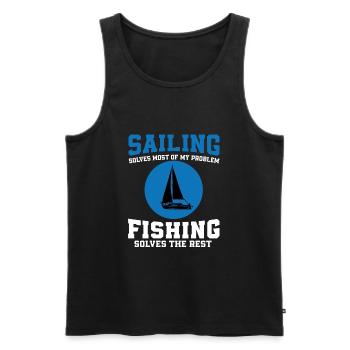 Great Sailing And Fishing - Men's Premium Organic Tank Top - black - Front - Michal (187cm)
