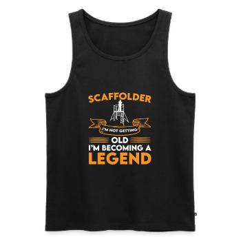 Scaffolding Legend - Men's Premium Organic Tank Top - black - Front - Michal (187cm)