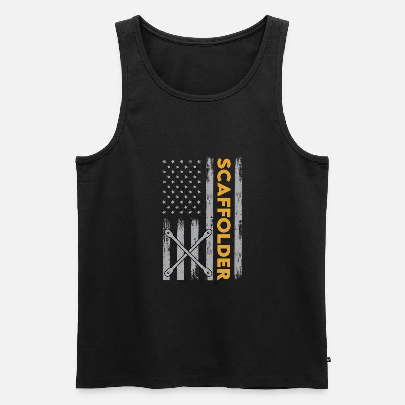 États-Unis Échafaudage Échafaudage Échafaudage - Débardeur bio Premium Homme - noir