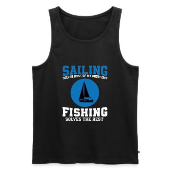 Great Sailing And Fishing - Men's Premium Organic Tank Top - black - Front - Michal (187cm)
