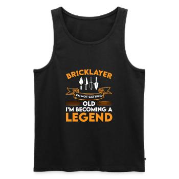 Lustiges Maurer-legenden-t-shirt - Männer Premium Bio Tank Top - Schwarz - Vorne - Michal (187cm)