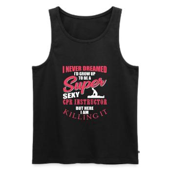 Lustiges Cpr-ausbilder-zitat - Männer Premium Bio Tank Top - Schwarz - Vorne - AI Model Male 178 light (178cm)