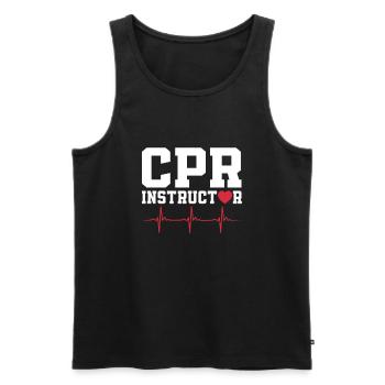 Cpr-ausbilder - Männer Premium Bio Tank Top - Schwarz - Vorne - AI Model Male 178 light (178cm)
