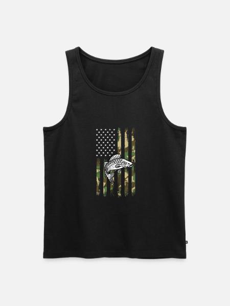USA flag-perch fishing - Men's Premium Organic Tank Top - black