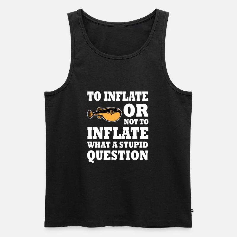 Lustiger Kugelfisch Spruch - Männer Premium Bio Tank Top - Schwarz