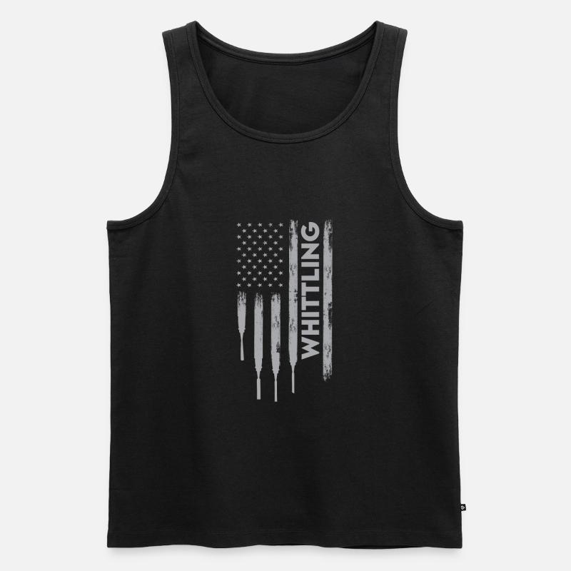USA Schnitzen - Männer Premium Bio Tank Top - Schwarz