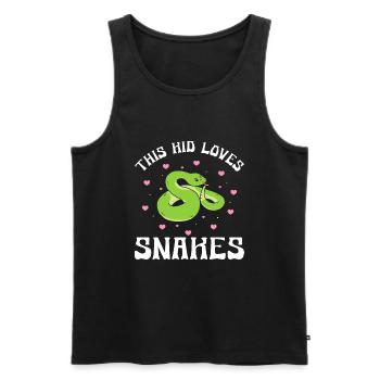 This Kid Loves Snakes - Männer Premium Bio Tank Top - Schwarz - Vorne - AI Model Male 178 light (178cm)