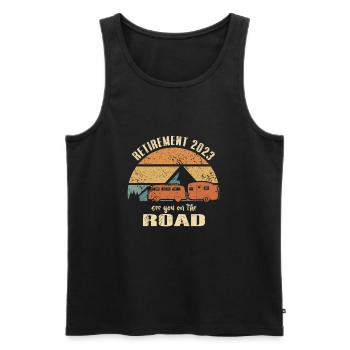 Pensioner Pensioner 2023 Motorhome on the road - Men's Premium Organic Tank Top - black - Front - Michal (187cm)