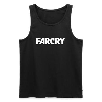 Far Cry Logo Officiel En Blanc - Débardeur bio Premium Homme - noir - Devant - AI Model Male 178 light (178cm)