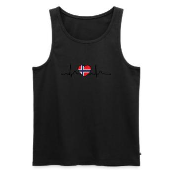Norway Heartline Heartbeat Scandinavia Holidays - Men's Premium Organic Tank Top - black - Front - AI Model Male 178 light (178cm)