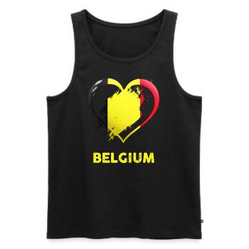 Belgium Heart - Découvrez des designs uniques - Débardeur bio Premium Homme - noir - Devant - Michal (187cm)